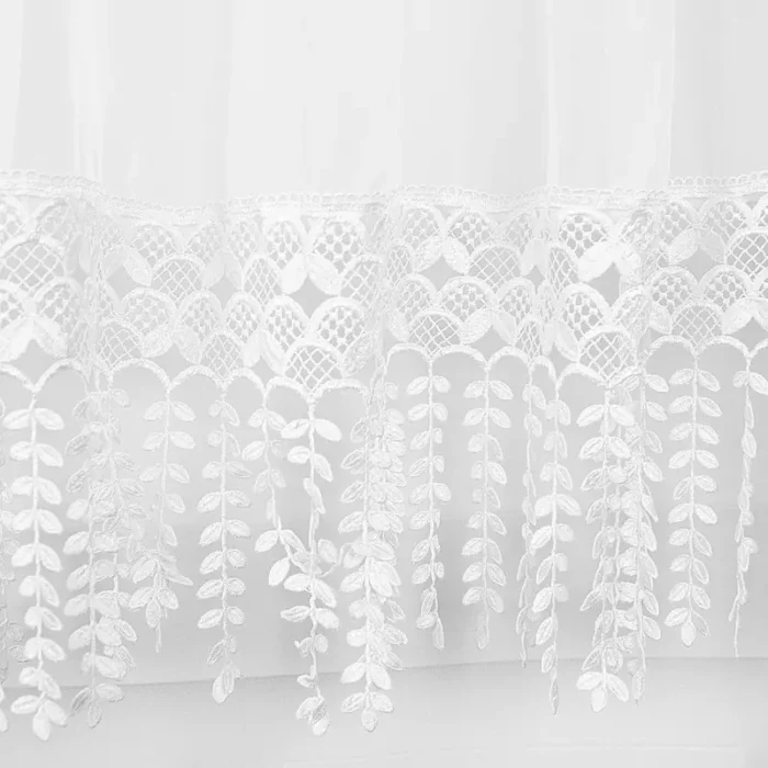 Firanka woal z gipiurą 300 x 150 cm biała na taśmie Velira - obrazek 2