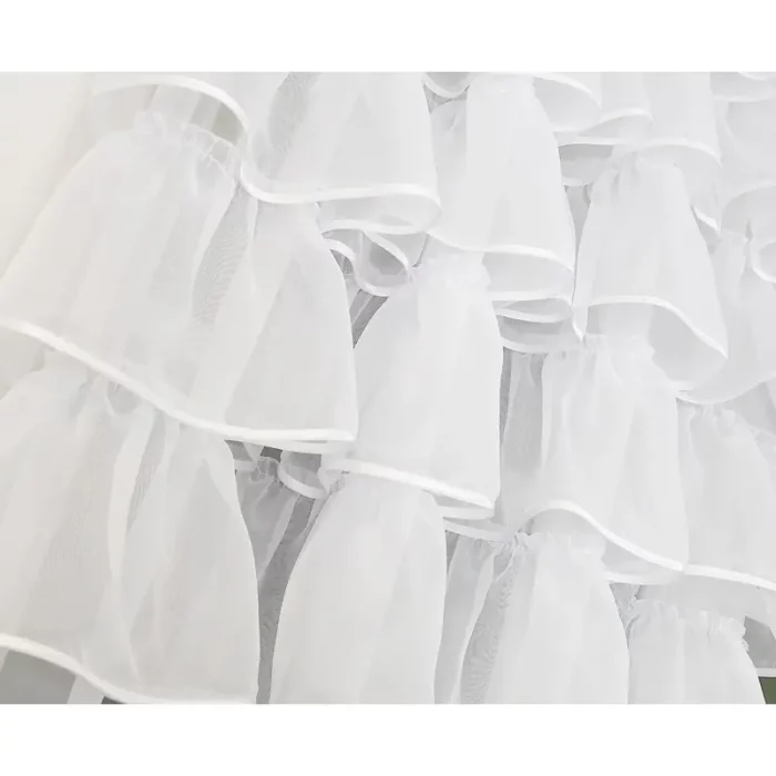 Firanka z falbaną 400 x 130 cm biała na przelotkach Solenne - obrazek 2